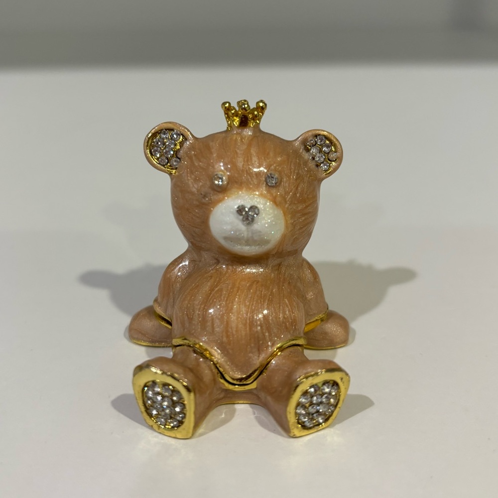Crown Teddy Bear Trinket box